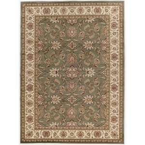Pemberly Row Traditional 5'5&quot x 7'7&quot Rectangular Fabric Rug in Green