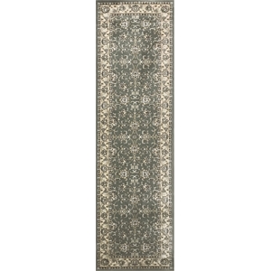 Pemberly Row Traditional 2'2&quot x 7'7&quot Rectangular Fabric Rug in Light Green