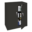 Pemberly Row Modern Industrial Office Counter High Cabinet in Charcoal