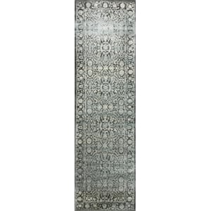 Pemberly Row Traditional 2'2&quot x 7'7&quot Rectangular Fabric Rug in Green