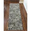 Pemberly Row Polyester Transitional Floral Green Runner Area Rug