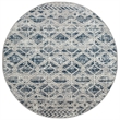 Pemberly Row Polyester Transitional Geometric Blue 5' Round Area Rug