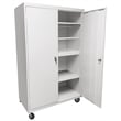 Pemberly Row Modern Industrial Office Mobile Storage Cabinet in White