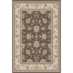 Pemberly Row Traditional 7'10&quot x 10'6&quot Rectangular Fabric Rug in Brown