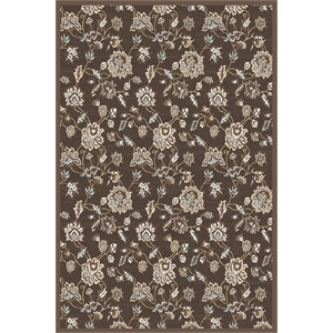Pemberly Row Traditional 5'3&quot x 7'3&quot Rectangular Fabric Rug in Brown