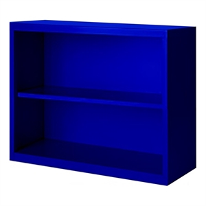 Pemberly Row Modern Industrial Office Stationary Bookcase in Blue