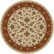 Pemberly Row Traditional 8' x 8' Circular Fabric Rug in Ivory