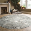 Pemberly Row Polyester Transitional Geometric Gray 5' Round Area Rug