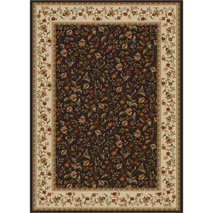 Pemberly Row Traditional 5'5&quot x 7'7&quot Rectangular Fabric Rug in Brown