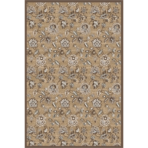 Pemberly Row Traditional 3'3&quot x 4'11&quot Rectangular Fabric Rug in Beige