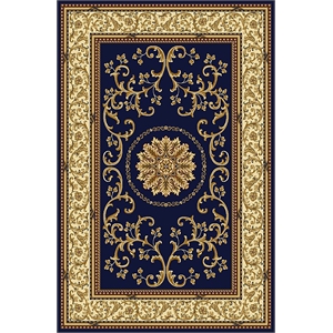 Pemberly Row Traditional 7'9&quot x 9'6&quot Rectangular Fabric Rug in Blue