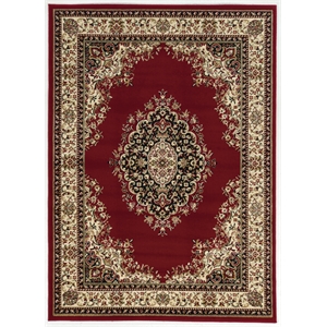Pemberly Row Traditional 7'9&quot x 11' Rectangular Fabric Rug in Red