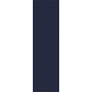 Pemberly Row Geometric 2'2 x 7'7 Polypropylene Area Rug in Navy Blue