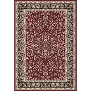 Pemberly Row Traditional 7'9&quot x 11'6&quot Rectangular Fabric Rug in Burgundy Red