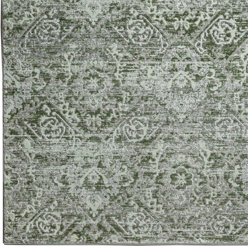 Pemberly Row Polyester Transitional Abstract Green 8x10 Area Rug