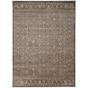 Pemberly Row Traditional 5'3&quot x 7'3&quot Rectangular Fabric Rug in Brown