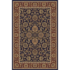 Pemberly Row Traditional 7'9&quot x 11'6&quot Rectangular Fabric Rug in Blue