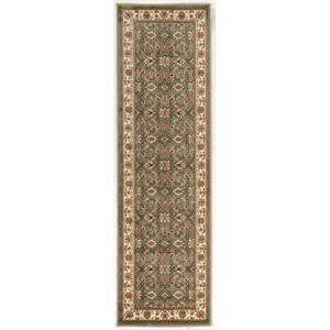Pemberly Row Traditional 2'2&quot x 7'7&quot Rectangular Fabric Rug in Green