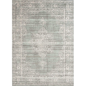 Pemberly Row Traditional 3'3&quot x 4'11&quot Rectangular Fabric Rug in Green