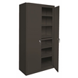 Pemberly Row Modern Industrial Office Adjustable Storage Cabinet in Charcoal