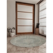 Pemberly Row 5'3 Round Traditional Oriental Vintage Area Rug in Gray
