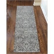 Pemberly Row Polyester Transitional Abstract Gray Runner Area Rug