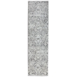Pemberly Row Polyester Transitional Abstract Gray Runner Area Rug