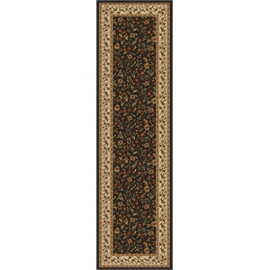 Pemberly Row Traditional 2'2&quot x 7'7&quot Rectangular Fabric Rug in Brown