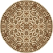Pemberly Row Traditional 8' x 8' Circular Fabric Rug in Ivory