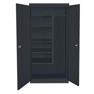 Pemberly Row Modern Industrial Office Janitorial Cabinet in Black