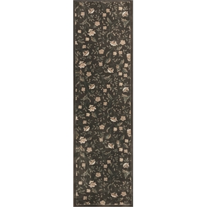 Pemberly Row Traditional 2'2&quot x 7'7&quot Rectangular Fabric Rug in Brown