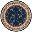 Pemberly Row Traditional 8' x 8' Circular Fabric Rug in Navy