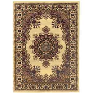 Pemberly Row Traditional Medallion 7'9&quot x 11' Polypropylene Area Rug in Ivory