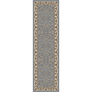 Pemberly Row Traditional 2'2&quot x 7'7&quot Rectangular Fabric Rug in Blue
