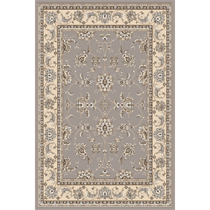 Pemberly Row Traditional 5'3&quot x 7'3&quot Rectangular Fabric Rug in Gray