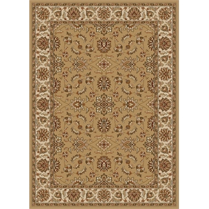 Pemberly Row Traditional 3'3&quot x 4'11&quot Rectangular Fabric Rug in Beige