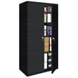 Pemberly Row Modern Industrial Office Fixed Shelf Storage Cabinet in Black