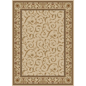 Pemberly Row Traditional 3'3&quot x 4'11&quot Rectangular Fabric Rug in Ivory