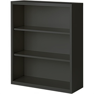 Pemberly Row Modern Industrial Office Stationary Bookcase in Charcoal