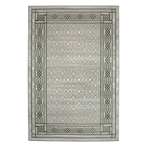 Pemberly Row Polyester Transitional BordeRed Green 5x8 Area Rug