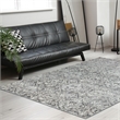 Pemberly Row Polyester Transitional Abstract Gray 3x5 Area Rug