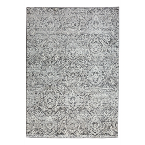 Pemberly Row Polyester Transitional Abstract Gray 3x5 Area Rug
