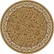 Pemberly Row Traditional 8' x 8' Circular Fabric Rug in Beige