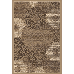 Pemberly Row Traditional 5'3&quot x 7'3&quot Rectangular Fabric Rug in Beige