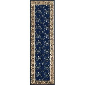 Pemberly Row Traditional 2'2&quot x 7' Rectangular Fabric Rug in Navy