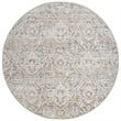 Pemberly Row Polyester Transitional Abstract Beige 5' Round Area Rug