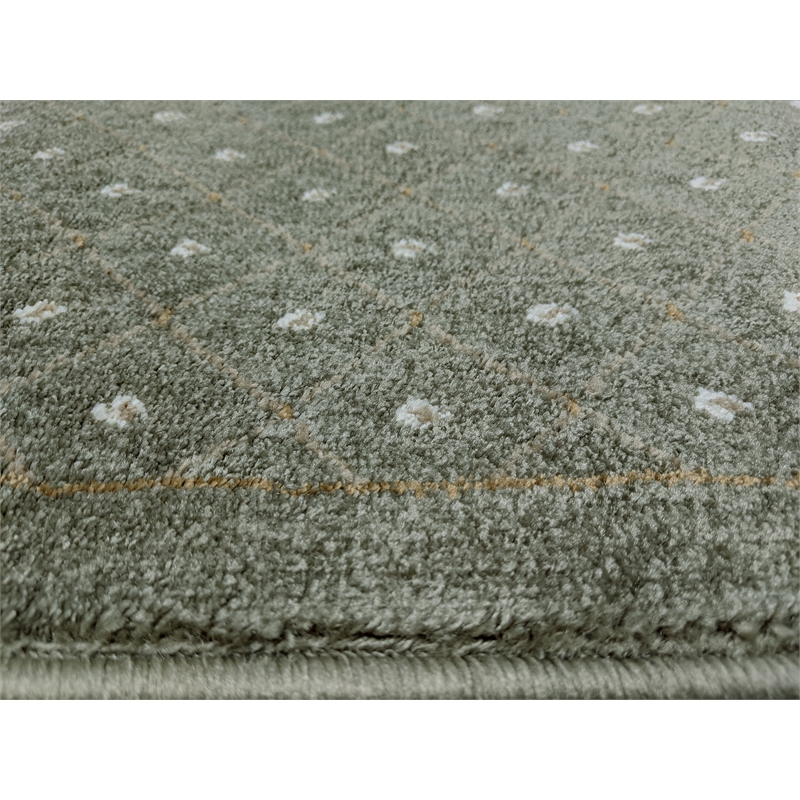 Pemberly Row Geometric 2'2 x 7'7 Polypropylene Area Rug in Sage Green