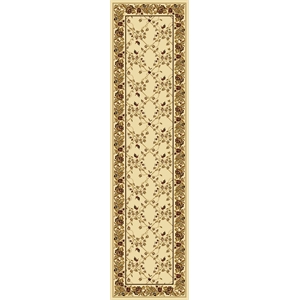 Pemberly Row Traditional 2'2&quot x 8' Rectangular Fabric Rug in Ivory