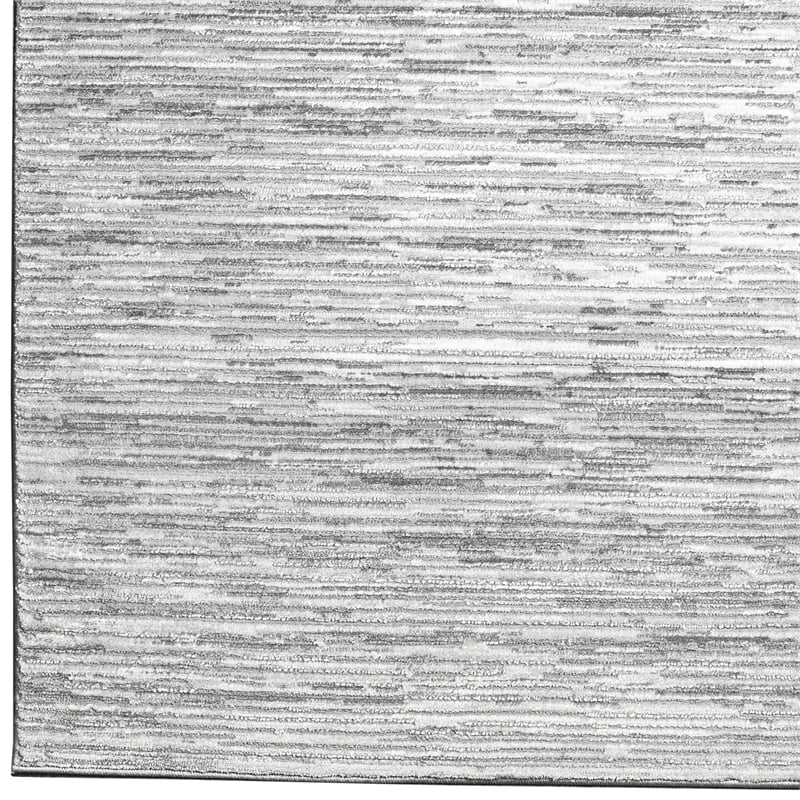 Pemberly Row Polyester Transitional Striated Gray 8' Round Area Rug