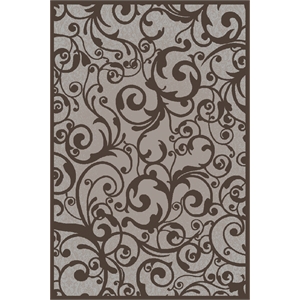 Pemberly Row Traditional 5'3&quot x 7'3&quot Rectangular Fabric Rug in Gray
